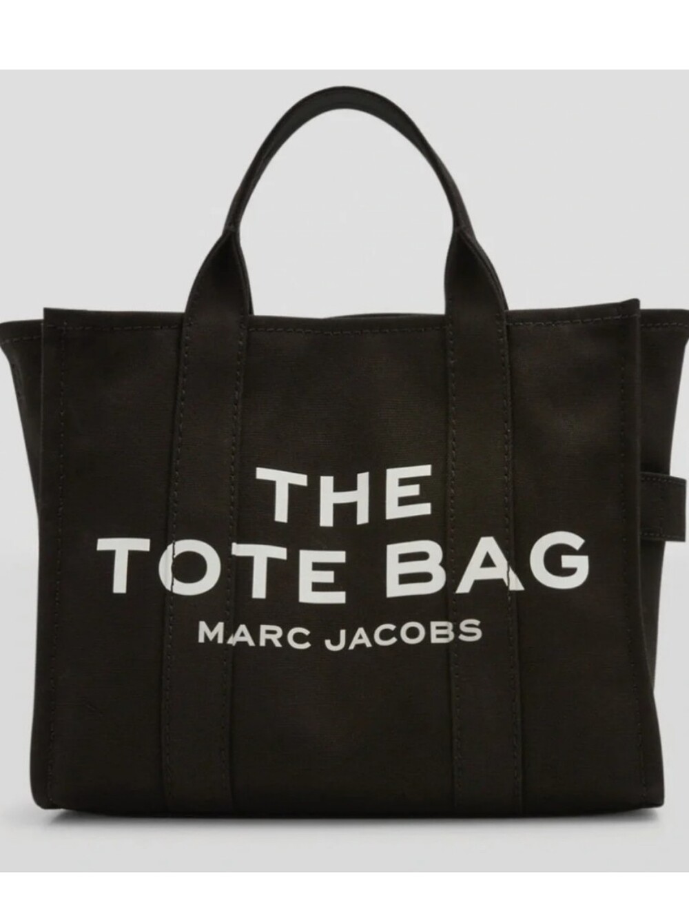 Marc Jacobs Black Canvas 'The Tote Bag' with White Logo Hand/Crossbody Bag